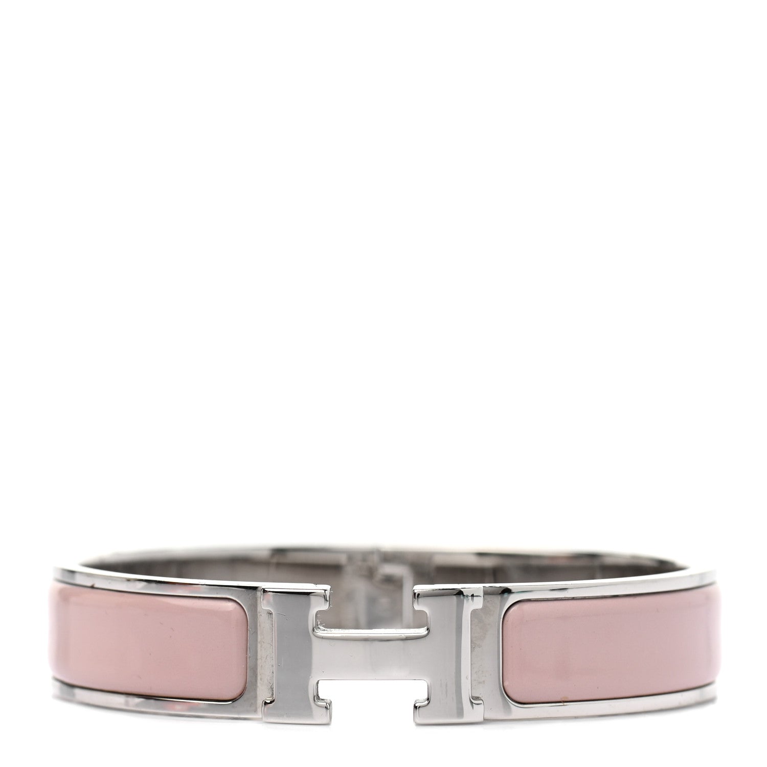 Hermes Enamel Narrow Clic Clac H Bracelet PM Rose Candeur 1 of 4