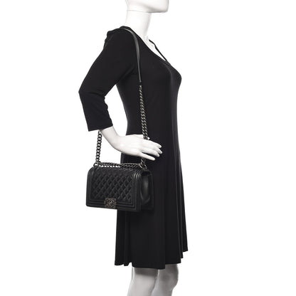 Chanel Caviar Quilted Medium Boy Flap Black 2 of 12