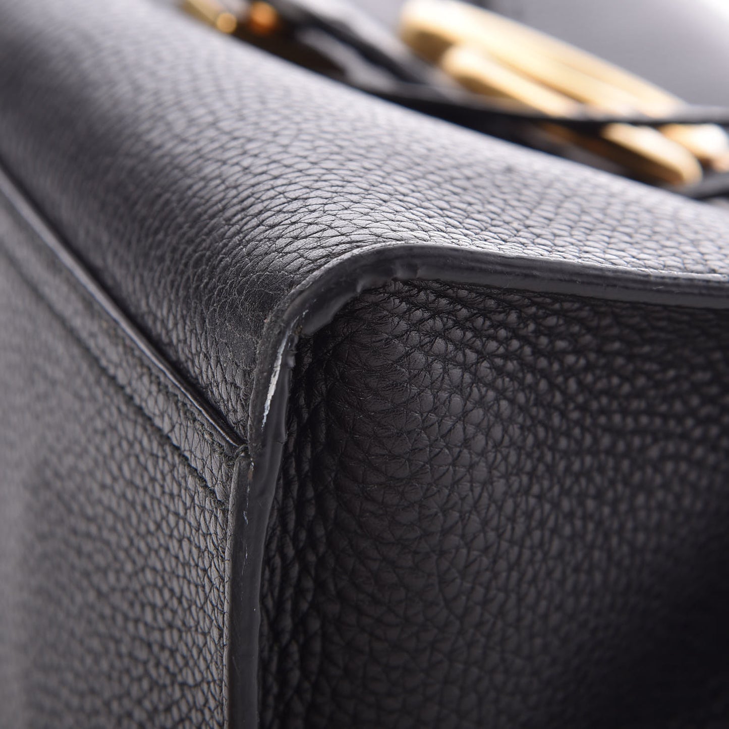 Calfskin Small GG Marmont Top Handle Bag Black