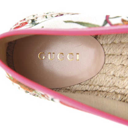 Gucci Canvas Flora Print Espadrilles 38.5 White Multicolor Fuxia 8 of 11