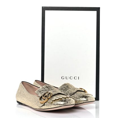 Gucci Galassia GG Marmont Fringe Flats 37 Platino 9 of 9