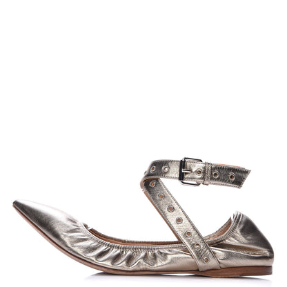 Valentino Garavani Metallic Nappa Love Latch Ballerina Flats 37.5 Skin 1 of 11