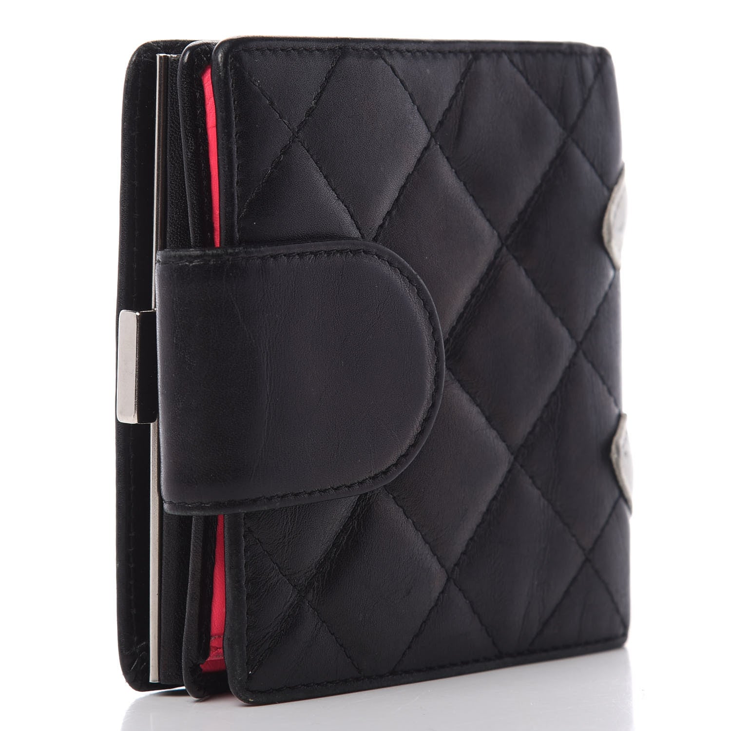 Chanel Calfskin Quilted Cambon Bi-Fold Wallet Black White 3 of 10