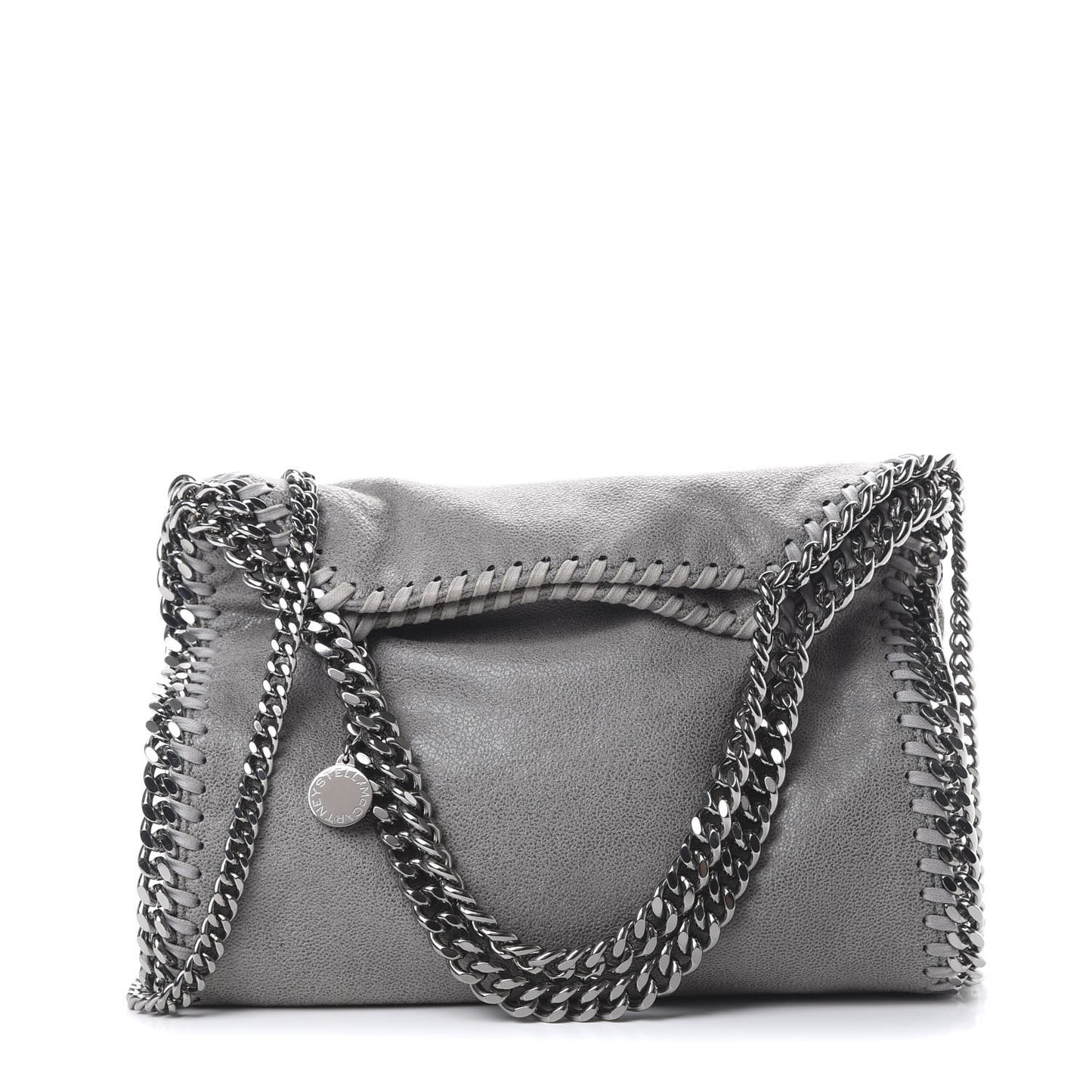Shaggy Deer Mini Falabella Fold Over Tote Grey