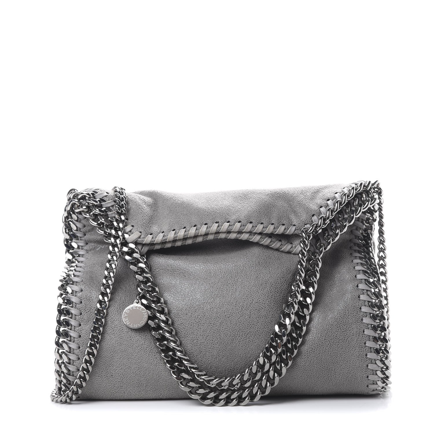 Stella McCartney Shaggy Deer Mini Falabella Fold Over Tote Grey 1 of 9