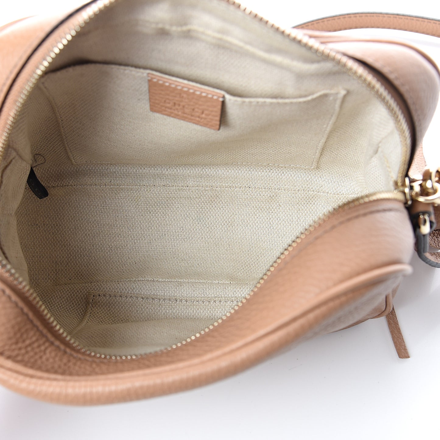 Pebbled Calfskin Small Soho Disco Bag Rose Beige