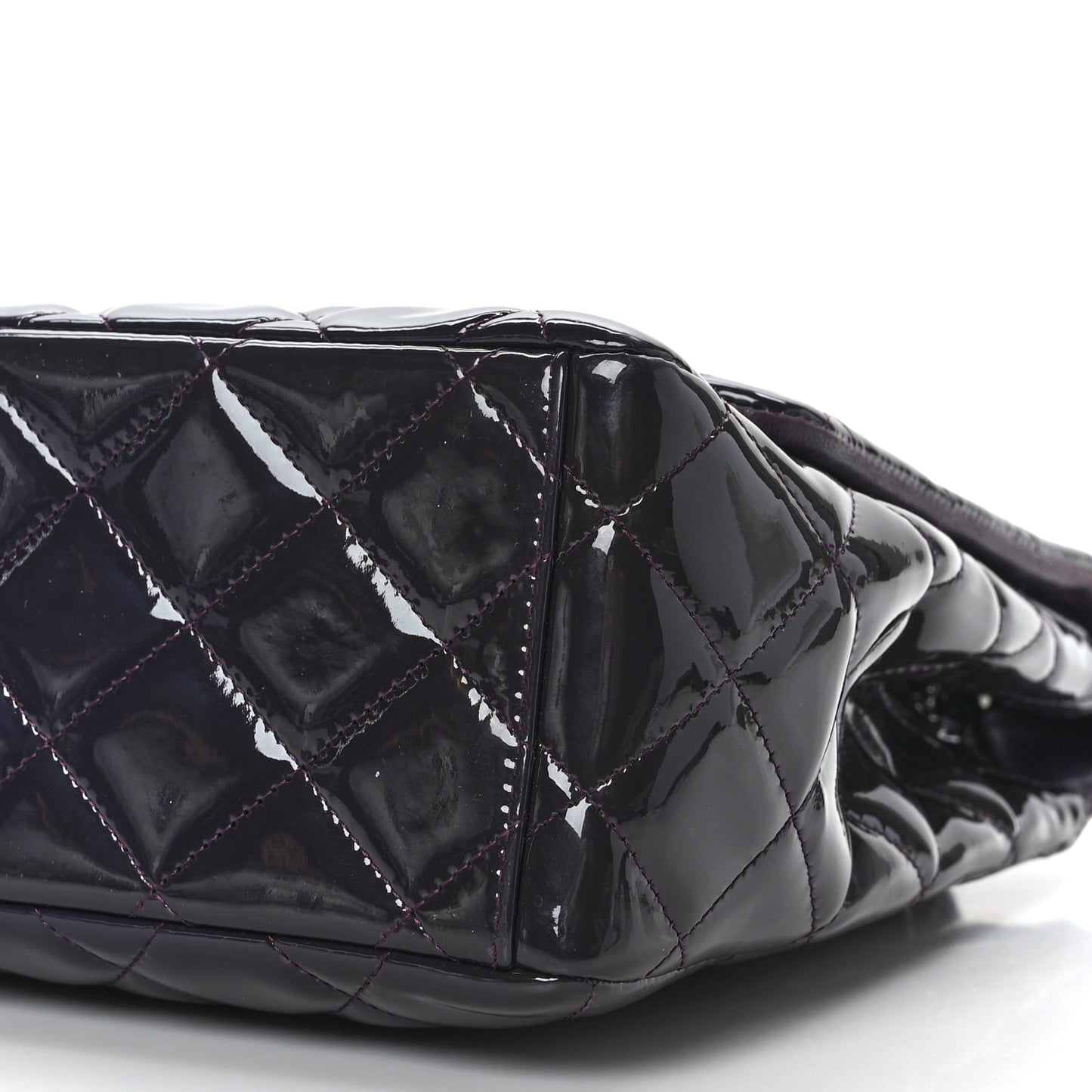 Patent Quilted Maxi Single Flap Purple
