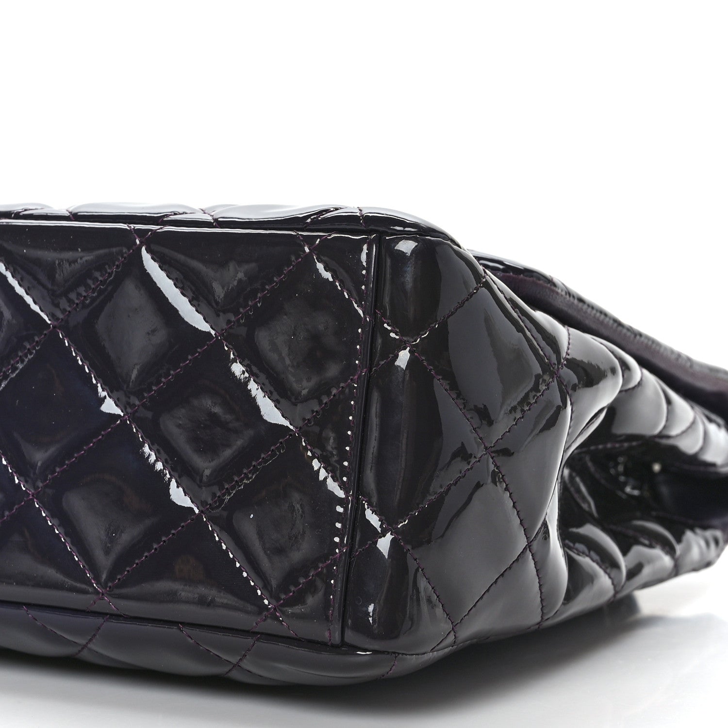 Chanel Patent Quilted Maxi Single Flap Purple 9 of 10