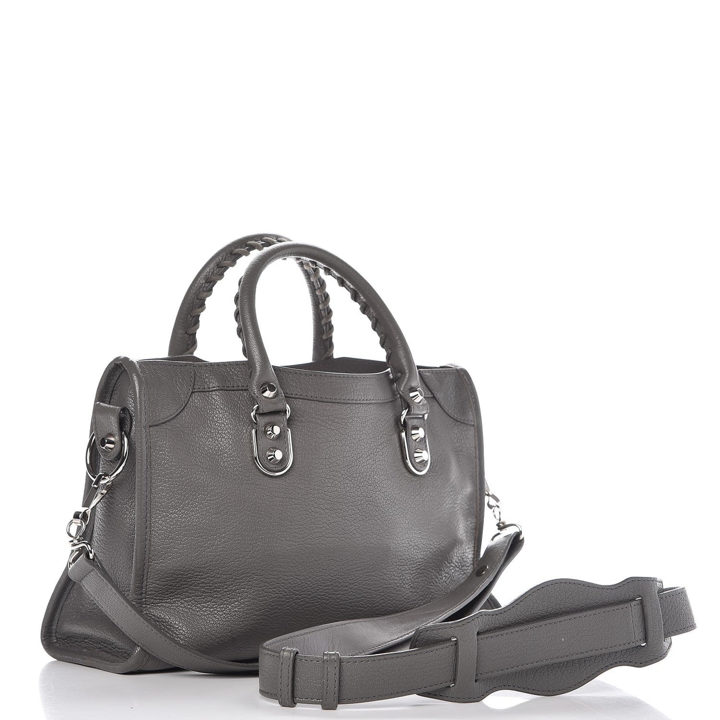 Chevre Silver Metallic Edge Hardware S City Gris Acier
