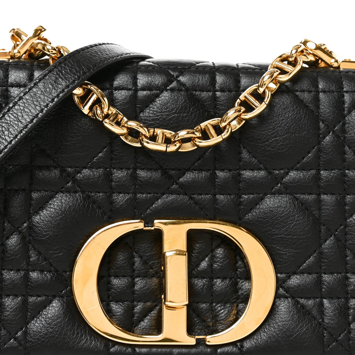 Calfskin Cannage Small Caro Bag Black