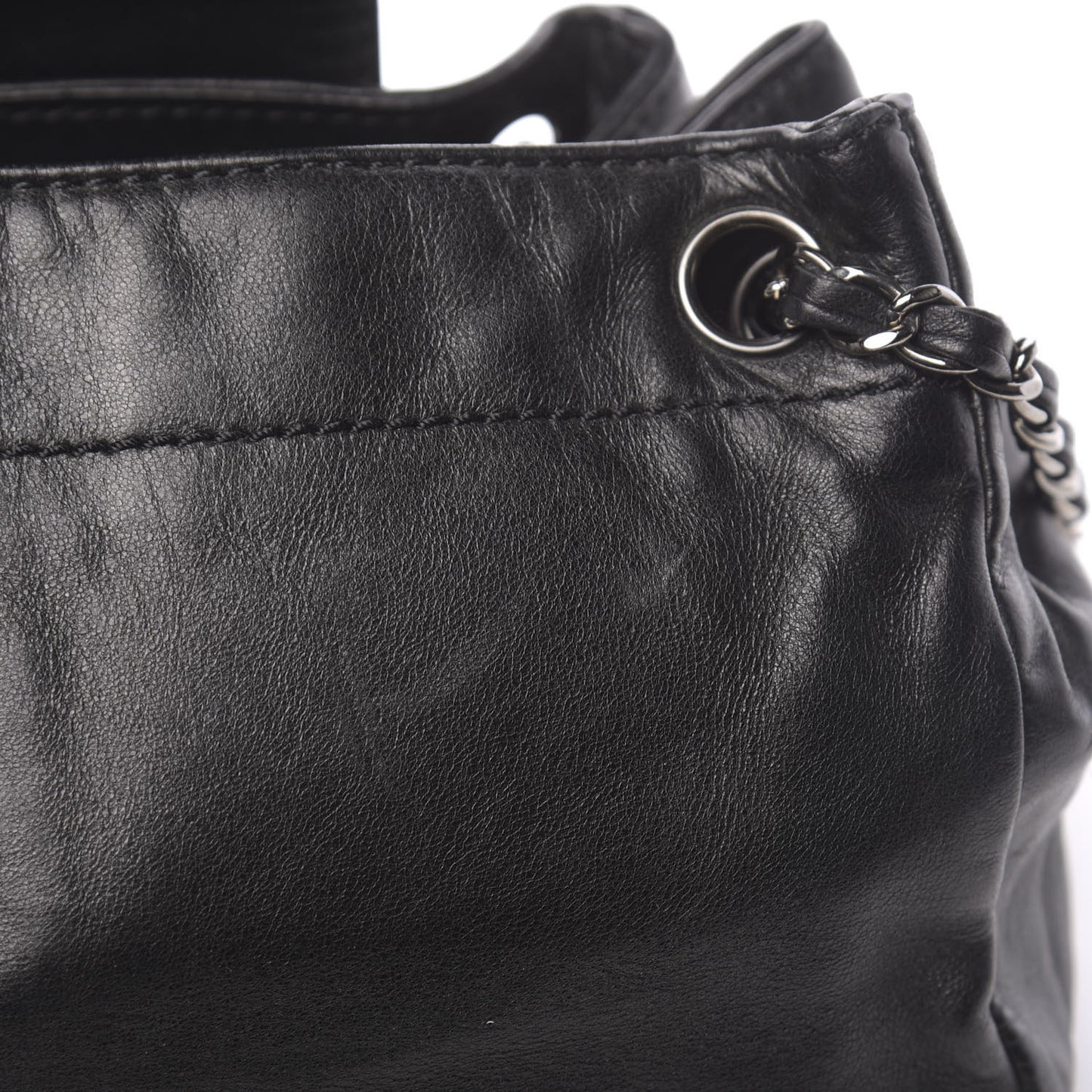 Lambskin Lax Accordion Flap Black
