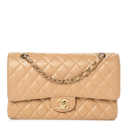 Chanel Caviar Quilted Medium Double Flap Beige 1 of 9