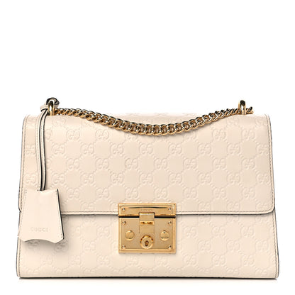 Gucci Guccissima Medium Padlock Shoulder Bag Mystic White 1 of 18