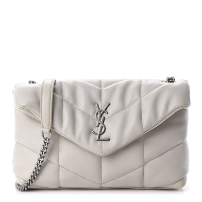 Saint Laurent Lambskin Quilted Toy Loulou Puffer Monogram Chain Satchel Crema Soft 1 of 13