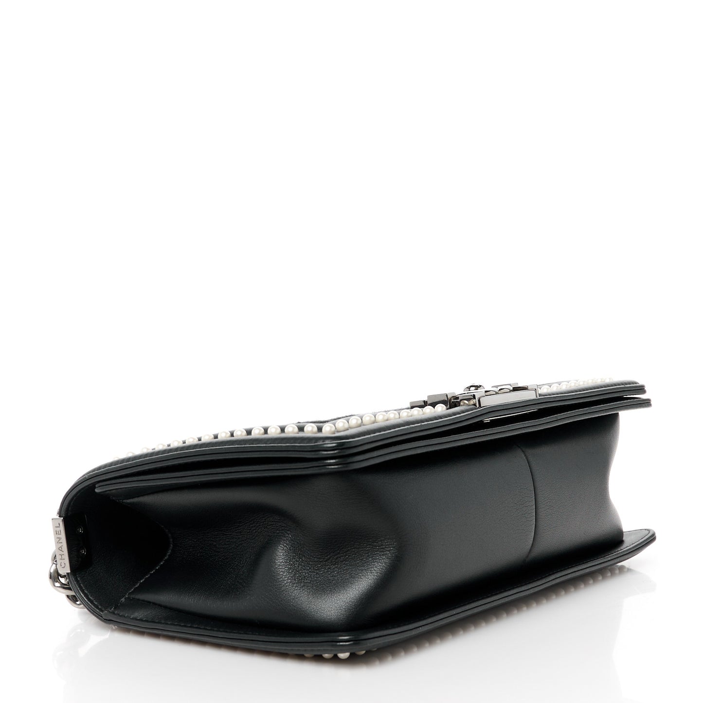 Calfskin Pearl Tweed Medium Boy Flap Black