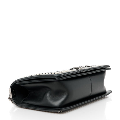 Chanel Calfskin Pearl Tweed Medium Boy Flap Black 4 of 10