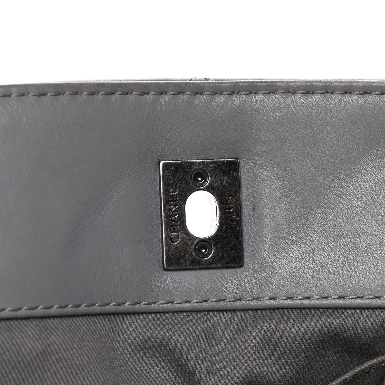 Chanel Lambskin Quilted Shopping Tote Grey 8 of 24