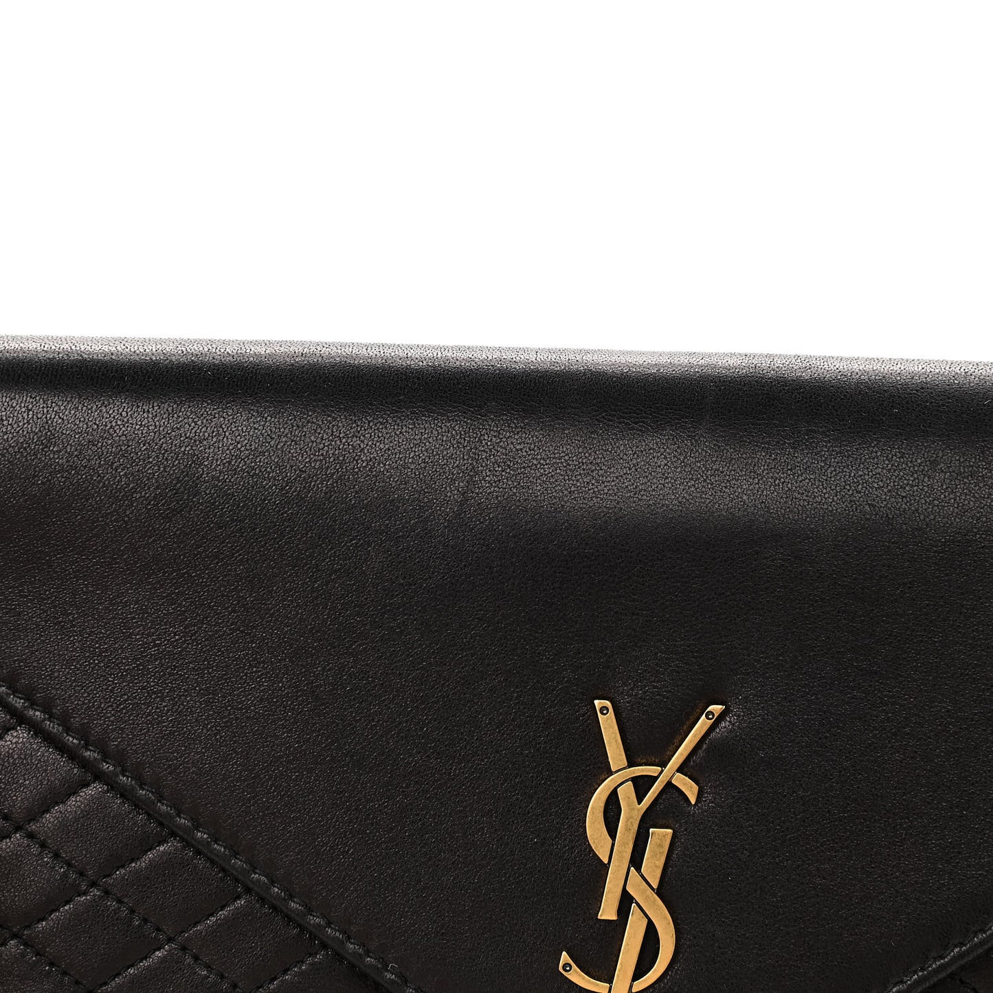 Lambskin Quilted Monogram Gaby Chain Bag Black