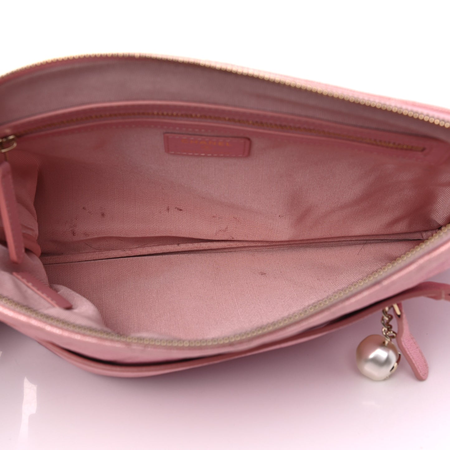 Iridescent Caviar Medium Night by the C Pouch Clutch Rose Pink