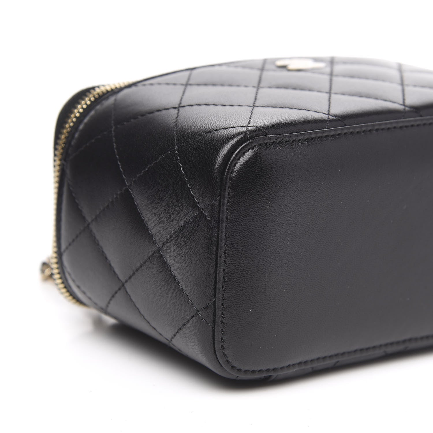 Chanel Lambskin Quilted Small Vanity Case With Chain Black 8 of 10