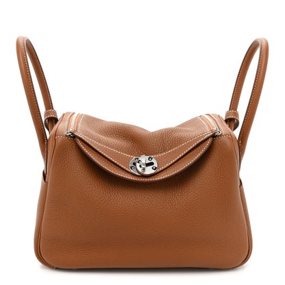 Hermes Taurillon Clemence Lindy 26 Gold 1 of 8