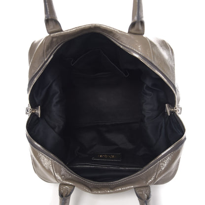 Saint Laurent Patent Calfskin Easy Sac Green 7 of 9