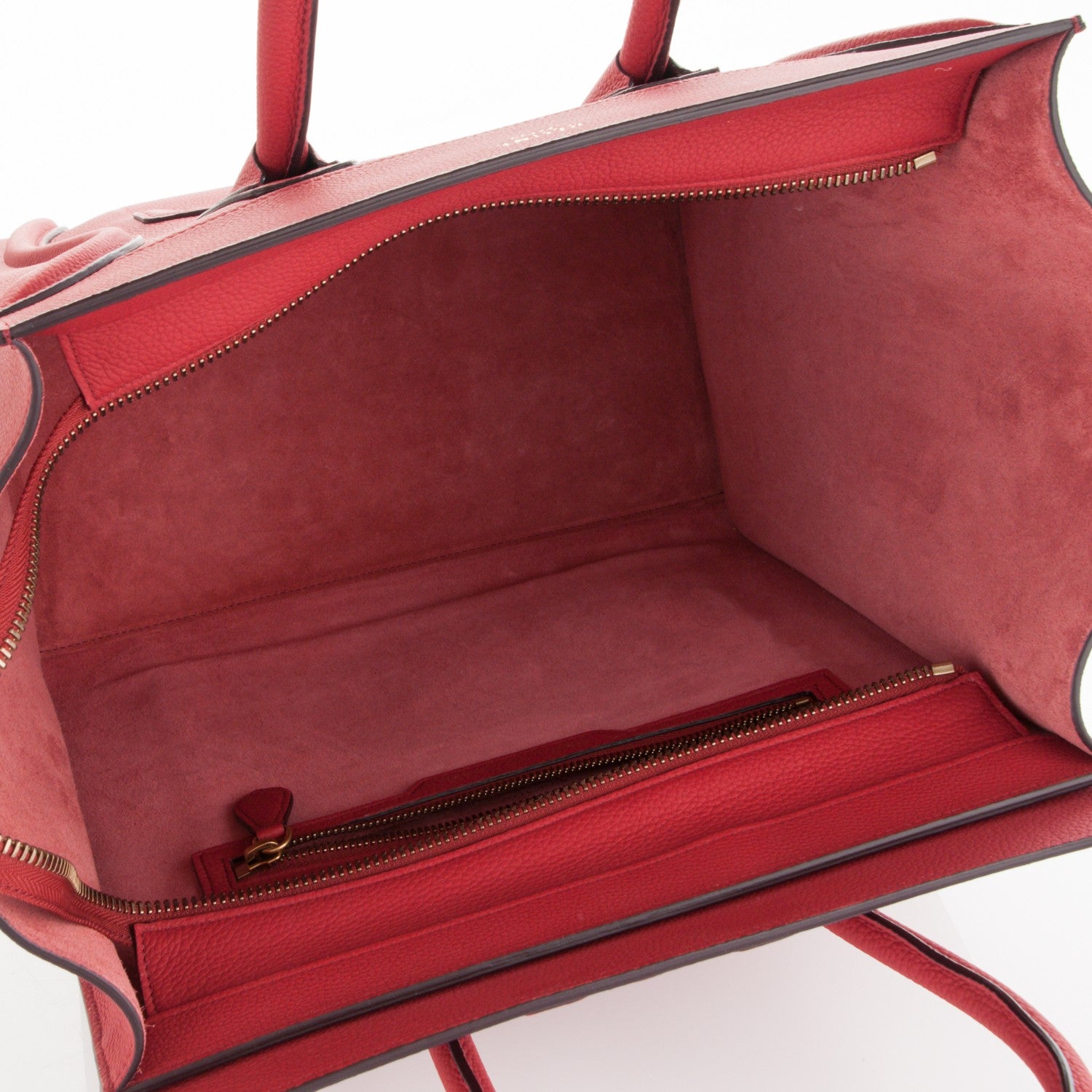 Celine Baby Drummed Calfskin Mini Luggage Red 5 of 6