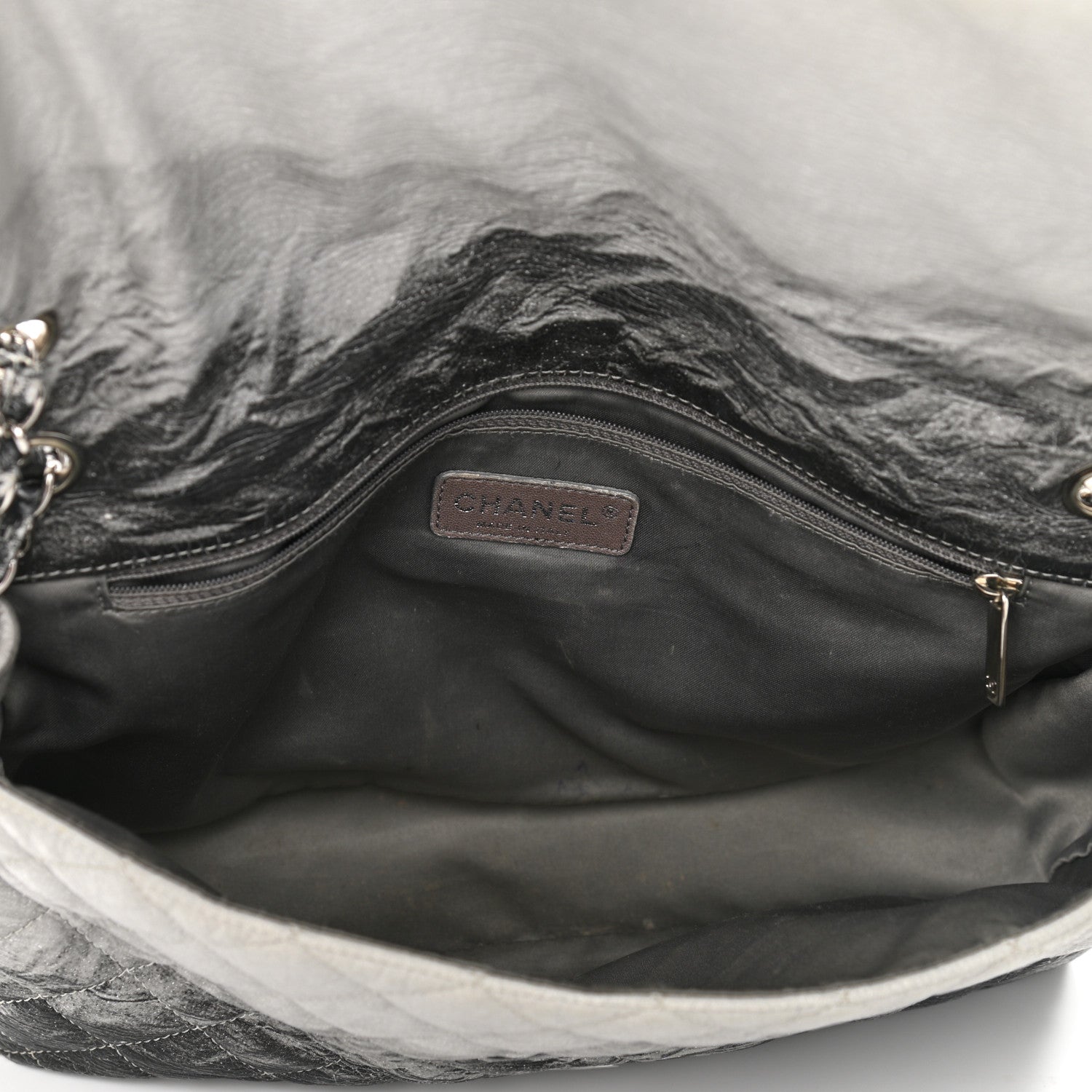 Chanel Vinyl Quilted Jumbo Melrose Degrade Flap Black 5 of 12