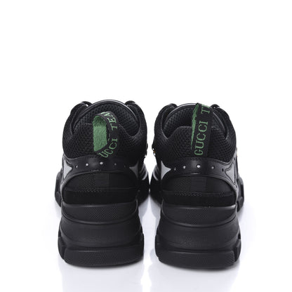 Gucci X SEGA Mesh Suede Calfskin Womens Flashtrek Sneakers 37 Black Silver 6 of 9