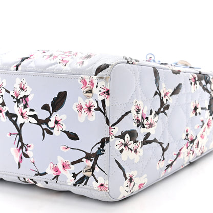 Christian Dior Lambskin Cannage Floral Printed Medium Lady Dior Light Blue 9 of 10