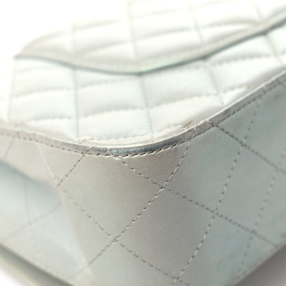 Chanel Iridescent Lambskin Quilted Medium Double Flap Light Blue 10 of 13
