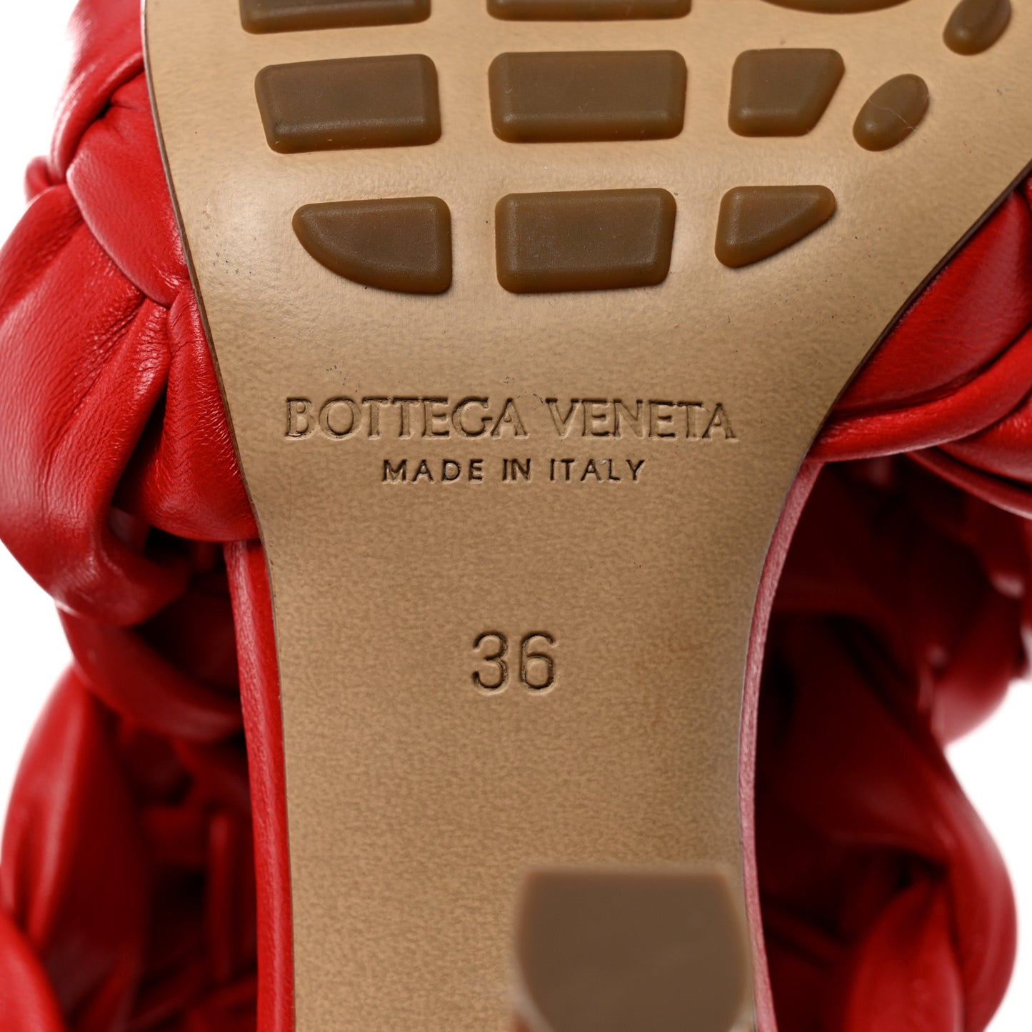 Shiny Nappa Intrecciato The Board Sandals 36 Nail Polish