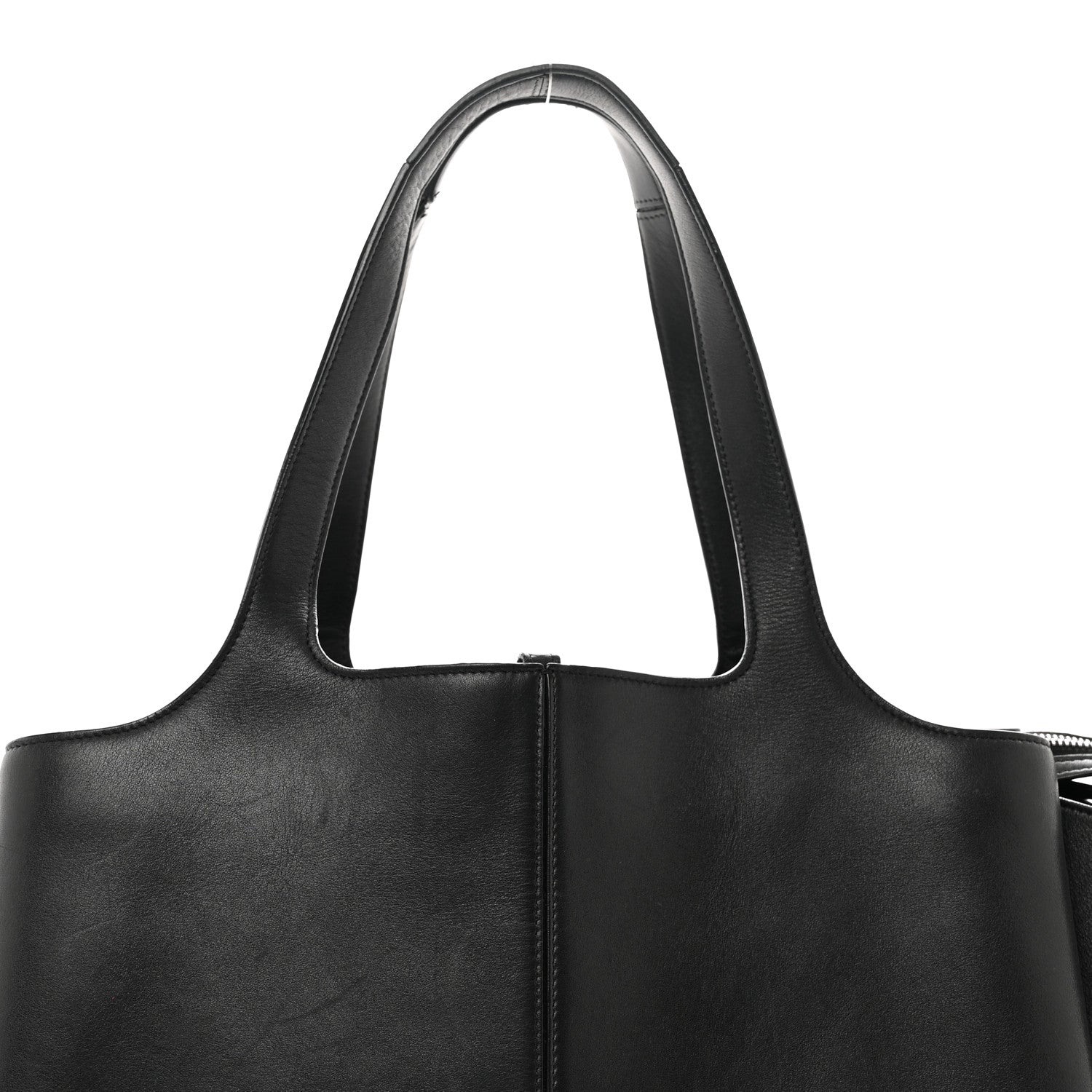 Celine Supple Natural Calfskin Medium Tri-Fold Bag Black 5 of 13