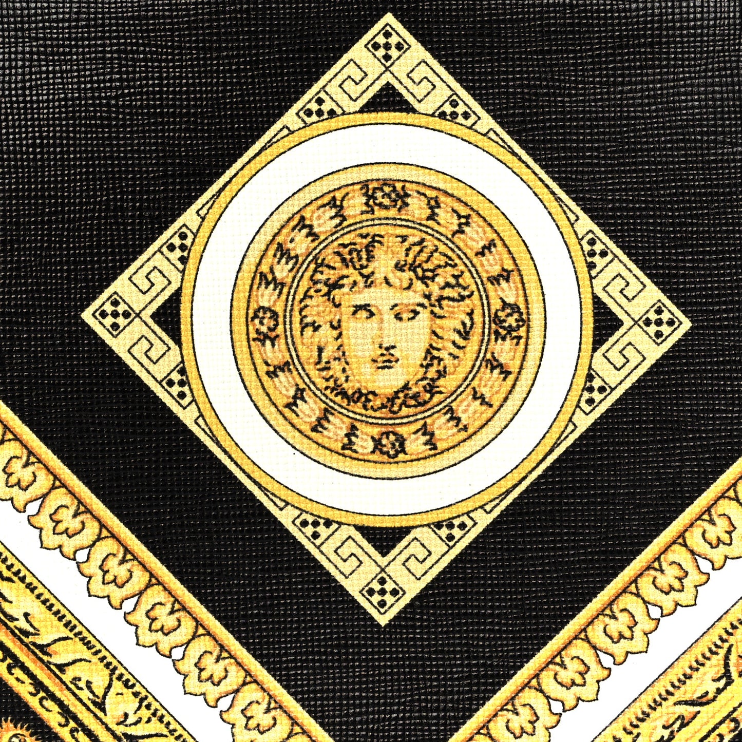Saffiano Baroque Print La Medusa Crossbody Black
