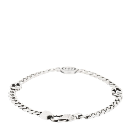 Gucci Sterling Silver Enamel Interlocking G Curb Chain Bracelet Black 2 of 3