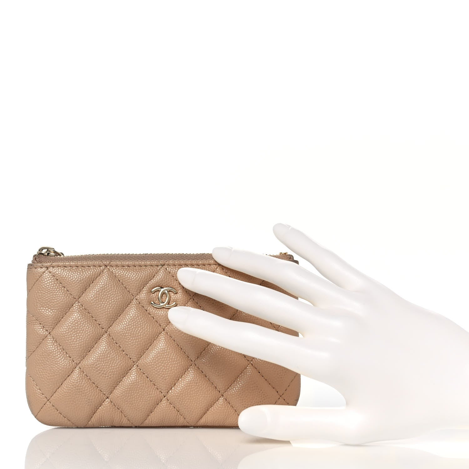 Chanel Caviar Quilted Small Cosmetic Case Beige 2 of 8