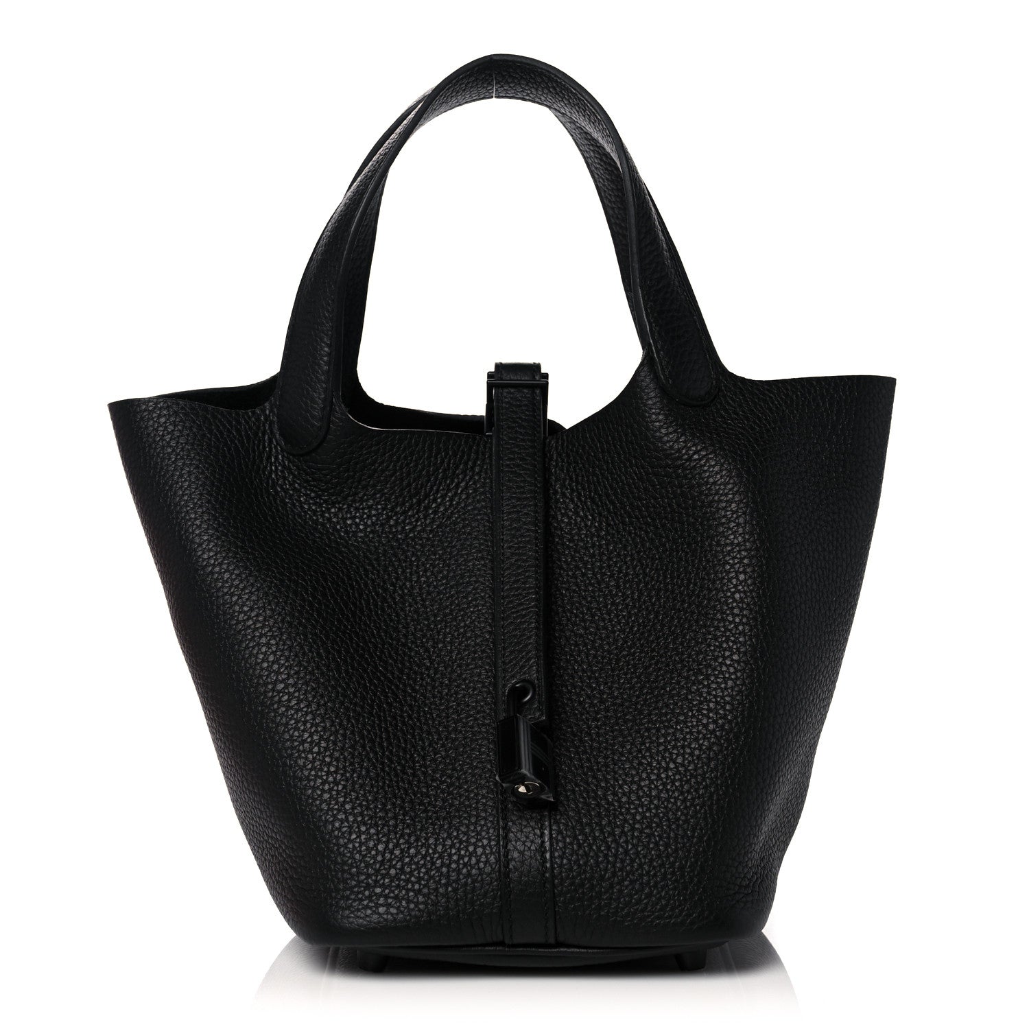 Hermes Taurillon Clemence Monochrome Picotin Lock 18 PM Black 1 of 10