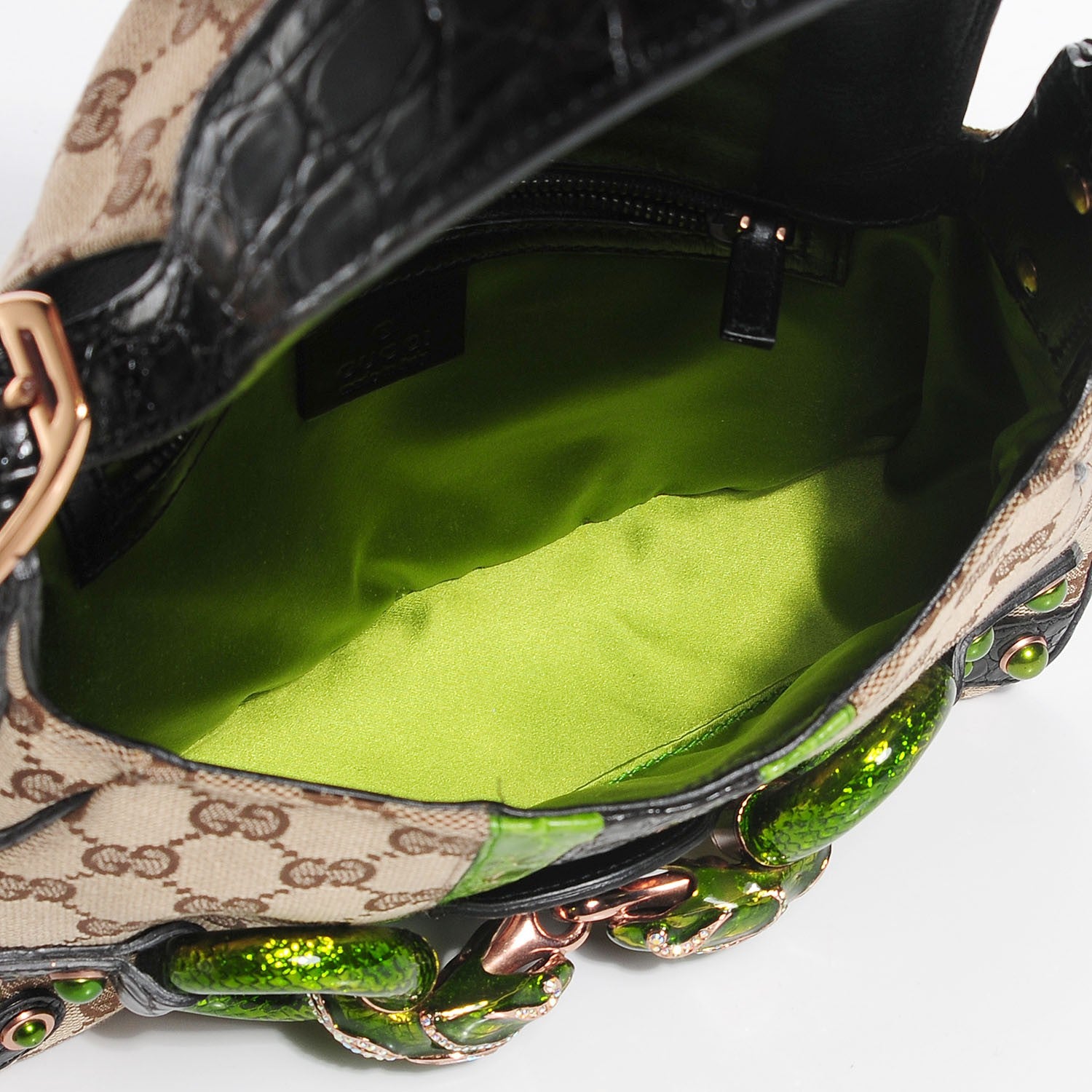 Gucci Monogram Alligator Web Tom Ford Serpent Snake Head Flap 5 of 7