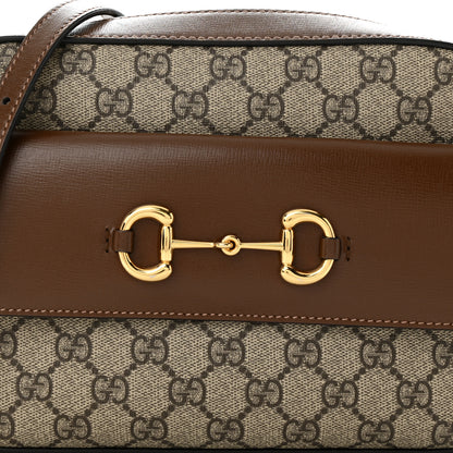 Gucci GG Supreme Monogram Small Horsebit 1955 Shoulder Bag Beige Brown Sugar 8 of 11
