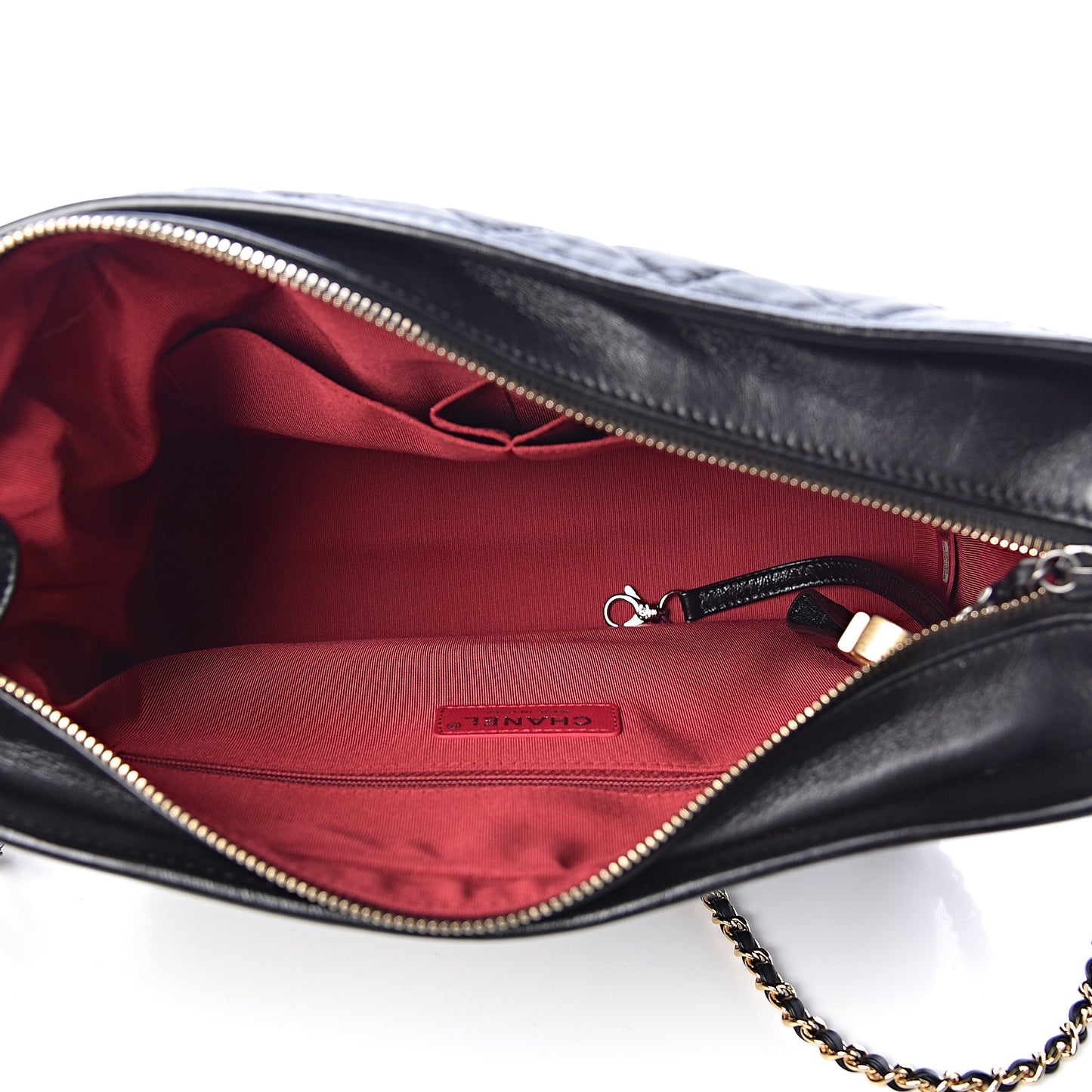 Aged Calfskin Quilted Medium Gabrielle Hobo Black