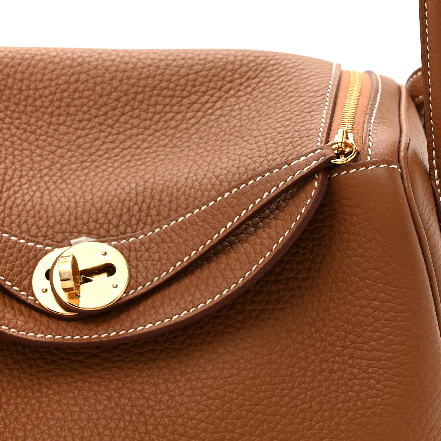 Hermes Taurillon Clemence Lindy 26 Gold 8 of 10