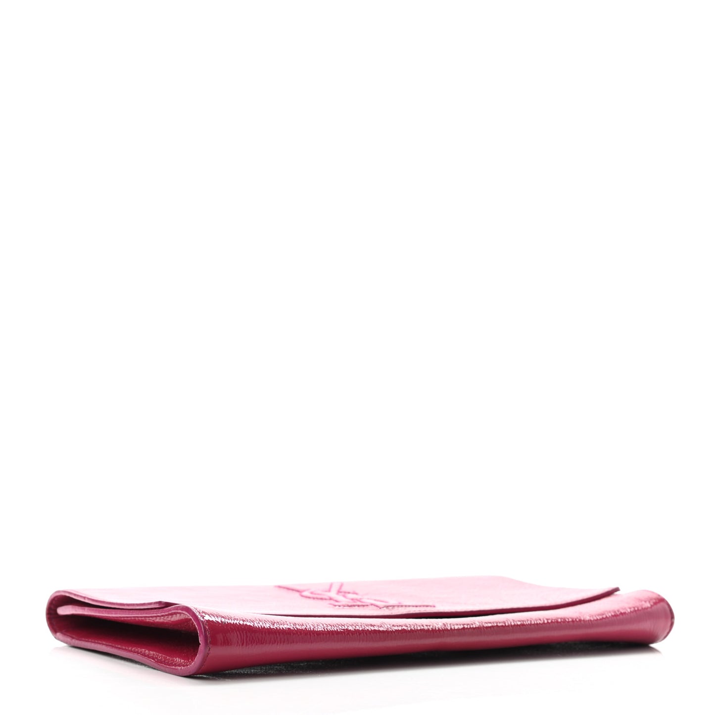 Textured Patent Monogram Large Belle De Jour Clutch Fuchsia