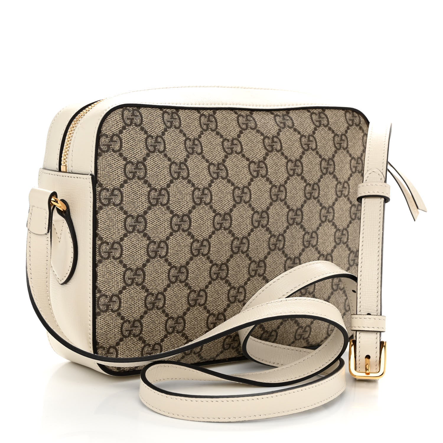 Gucci GG Supreme Monogram Small Horsebit 1955 Shoulder Bag Beige Mystic White 3 of 10