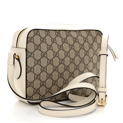 Gucci GG Supreme Monogram Small Horsebit 1955 Shoulder Bag Beige Mystic White 3 of 10
