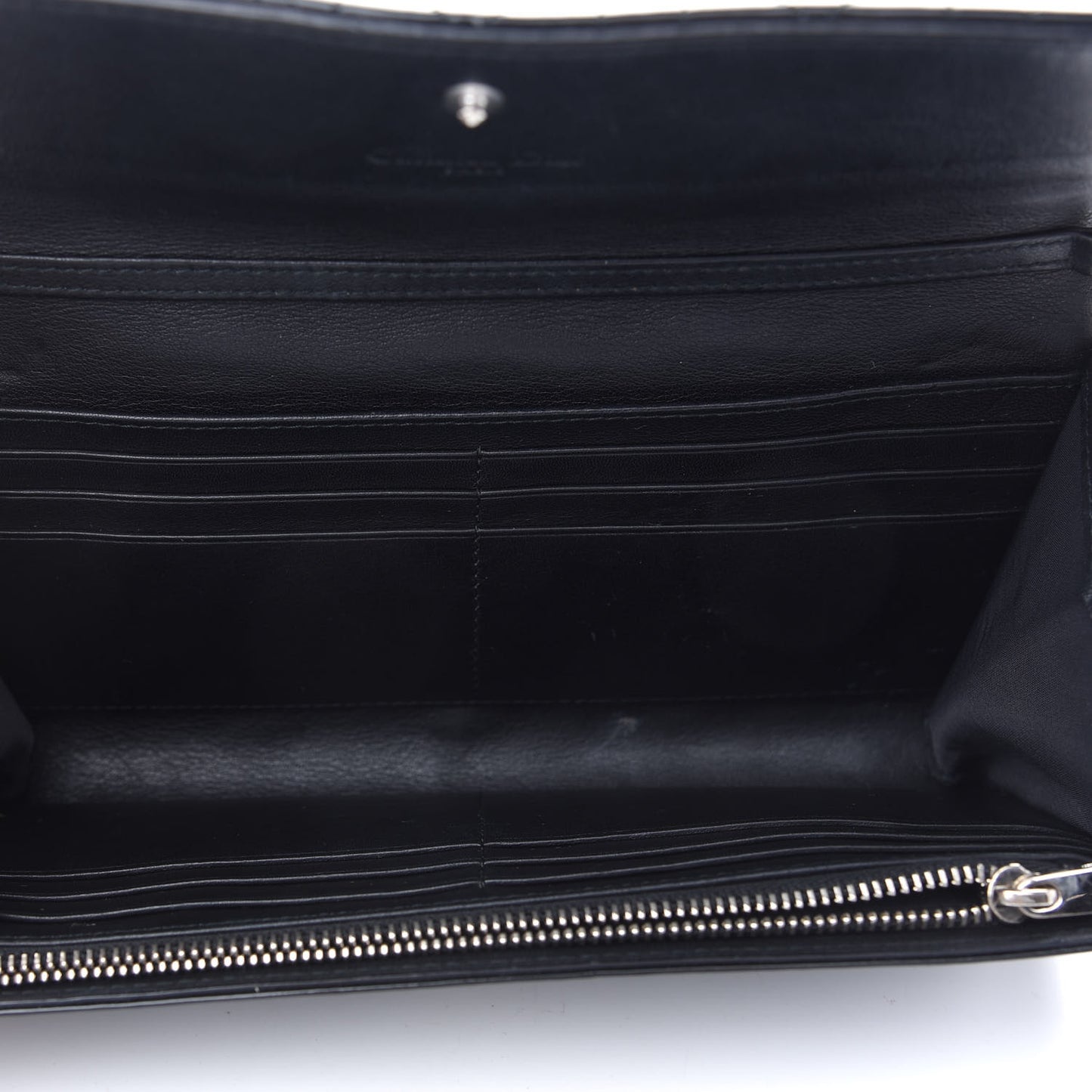 Patent Cannage Lady Dior Rendezvous Wallet On Chain Black