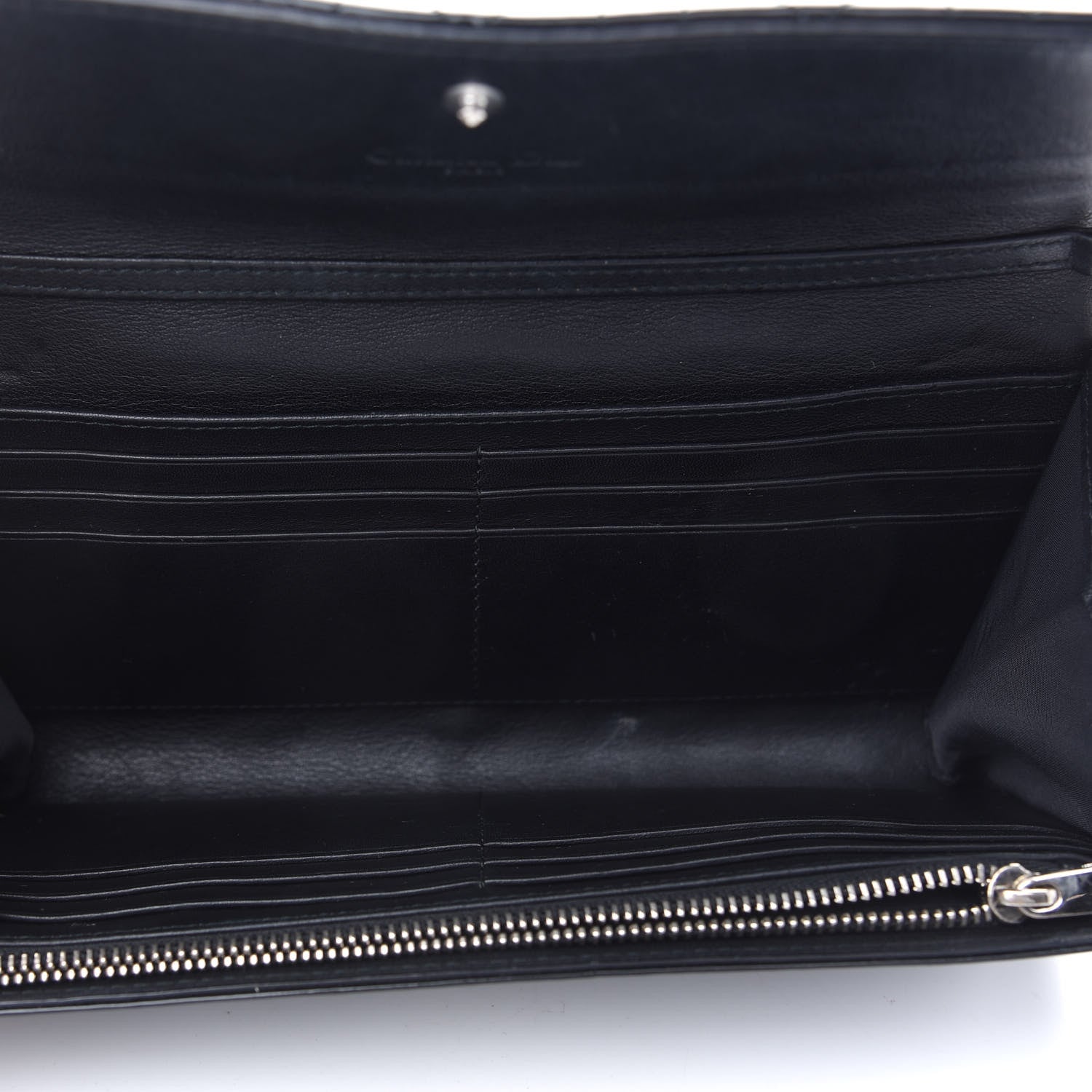 Christian Dior Patent Cannage Lady Dior Rendezvous Wallet On Chain Black 5 of 9