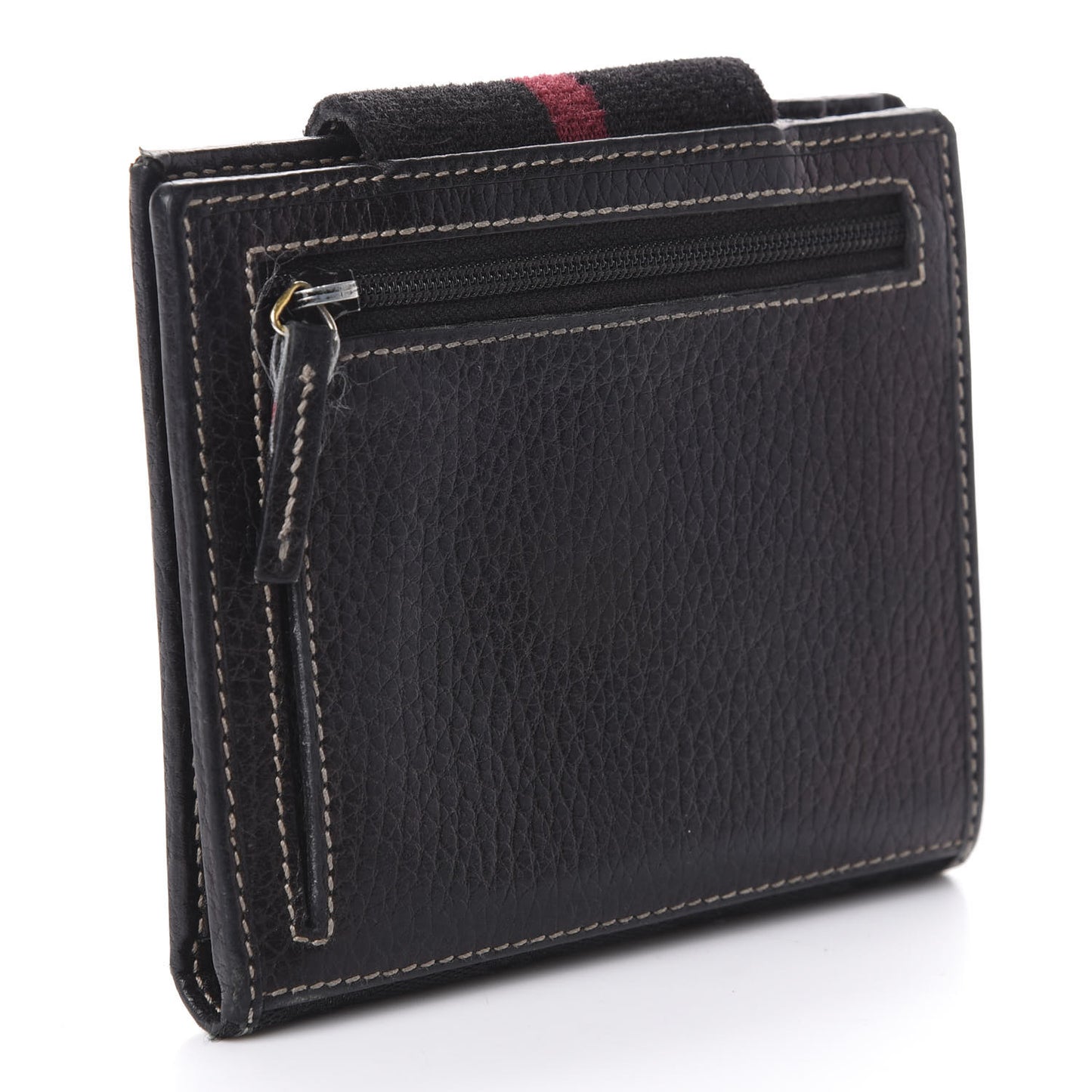 Monogram Ladies Web French Flap Wallet Black