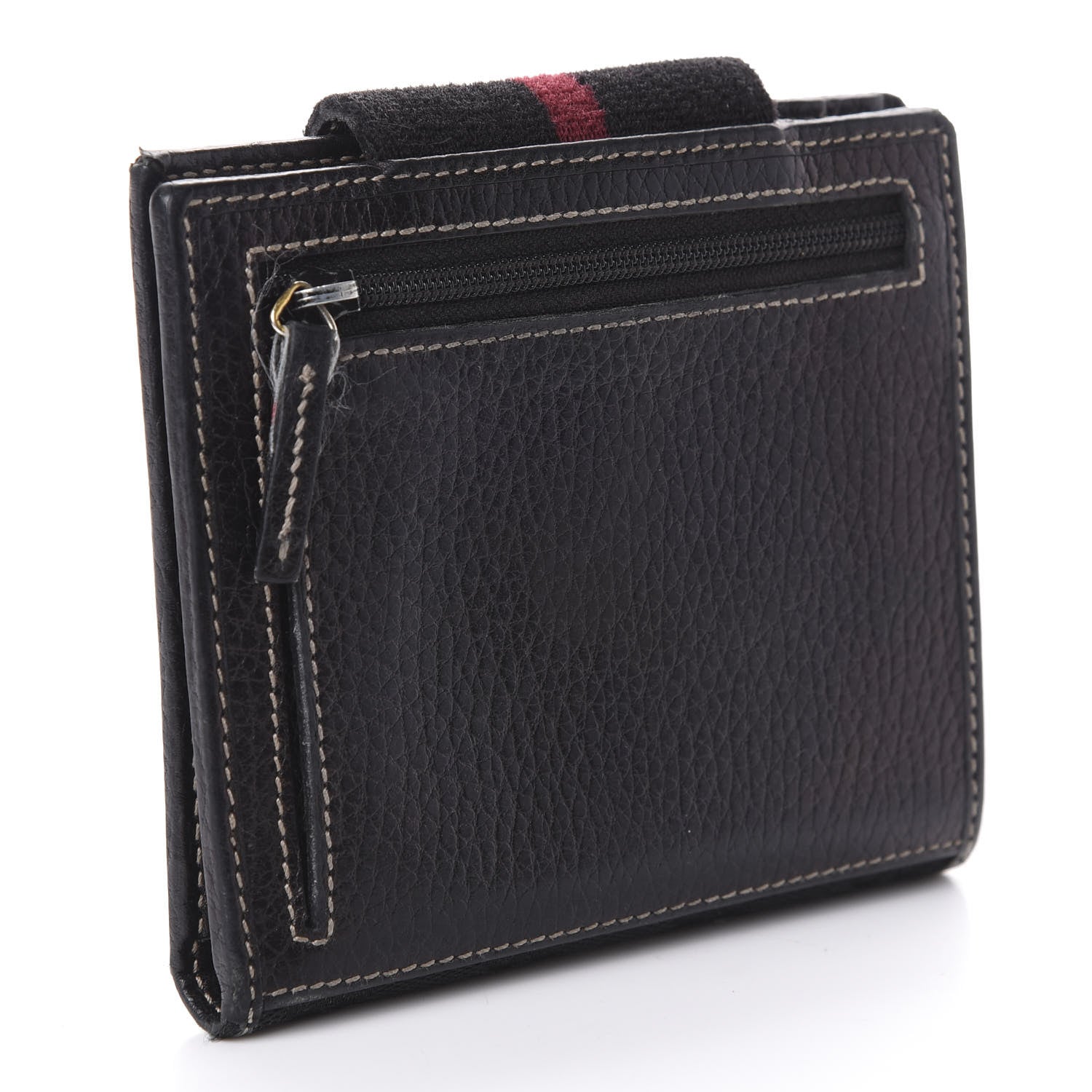 Gucci Monogram Ladies Web French Flap Wallet Black 3 of 6