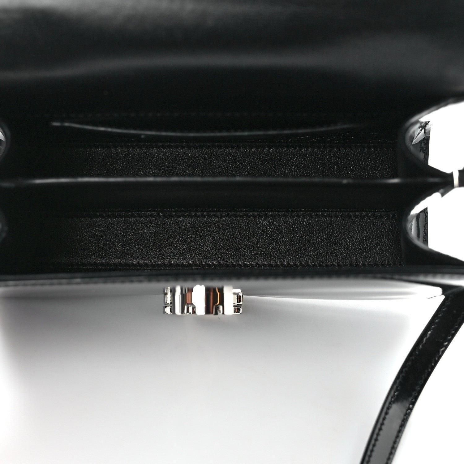 Saint Laurent Glazed Calfskin Mini Classic Monogram Cassandra Top Handle Black 5 of 14