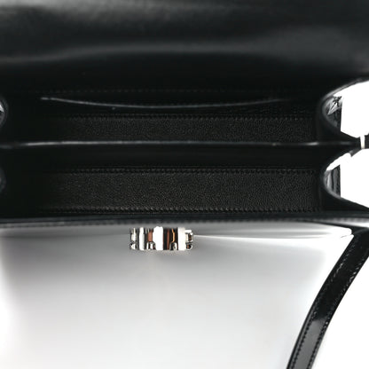 Saint Laurent Glazed Calfskin Mini Classic Monogram Cassandra Top Handle Black 5 of 14